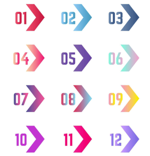 Colorful Arrow Bullet Points Collection