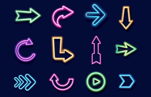 Arrow Neon Icon Collection