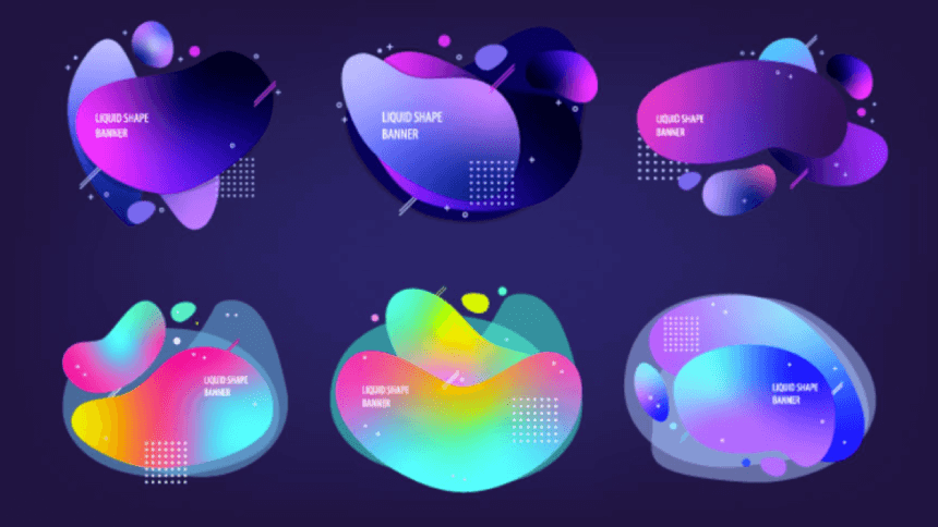 Set of Vector Liquid Shapes for Presentation Design