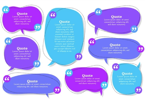Artistic Blue and Purple Speech Bubbles