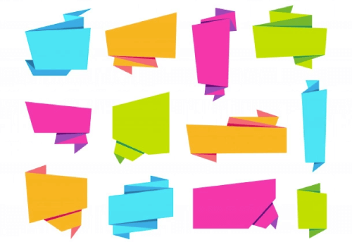Colorful Origami Speech Bubbles