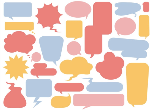 Collection of Colorful Speech Bubbles