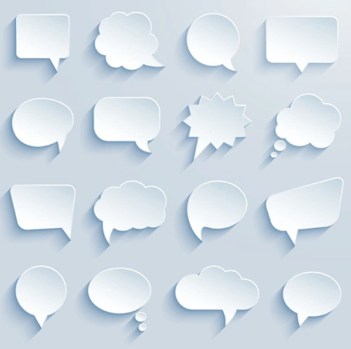 Paper Cutout Speech Bubbles