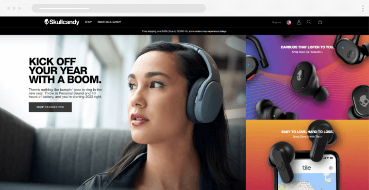 audio products ecommerce home example