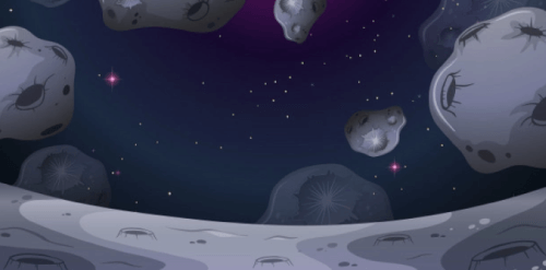 Asteroid moon landscape scene Free Vector