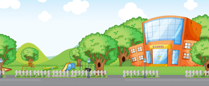A school building background Free Vector