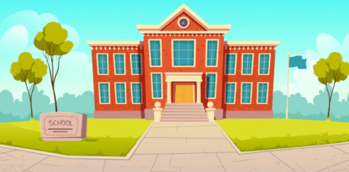 School building educational institution, college Free Vector