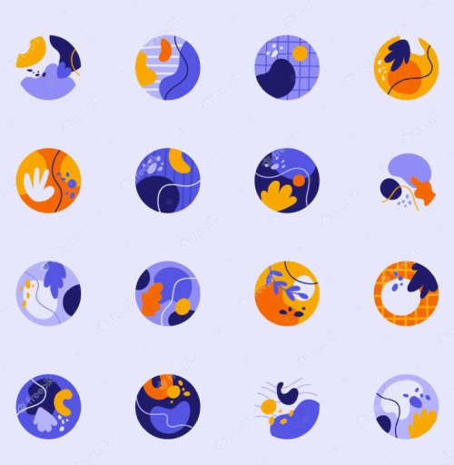 Abstract Aesthetic Icons Free Cartoon Set