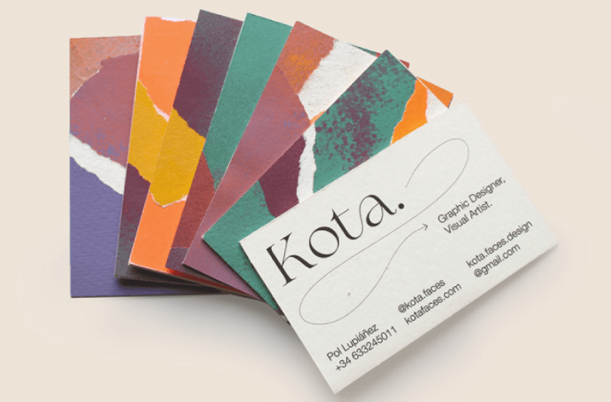 Artistic Visual Artist Business Card with Watercolor Back