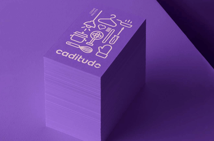Caditude Vertical Purple Business Card