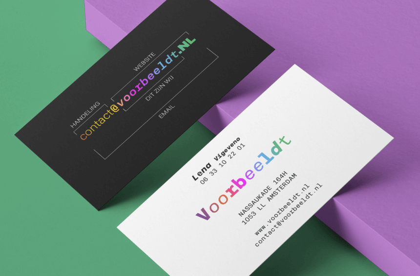 Creative Colorful Business Card Contact Concept
