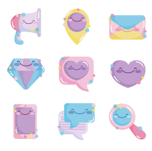 Cute Messaging Icon Set
