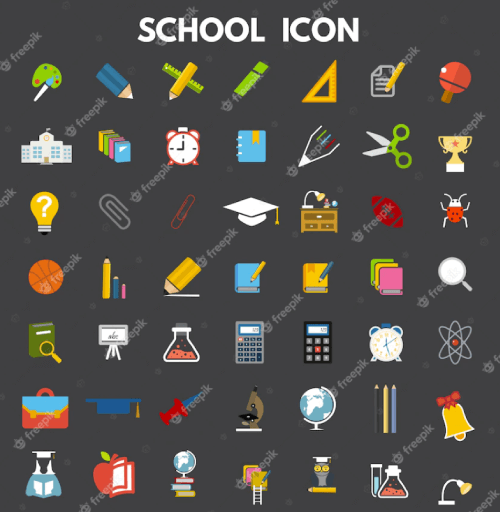 Free School and Science Elements Icons 