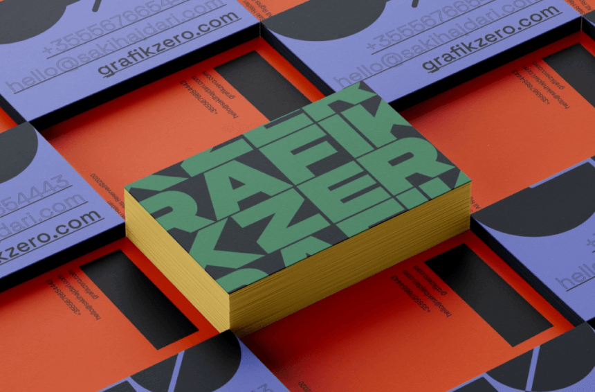 GrafikZero Brutalist Style Cropped Design Business Card