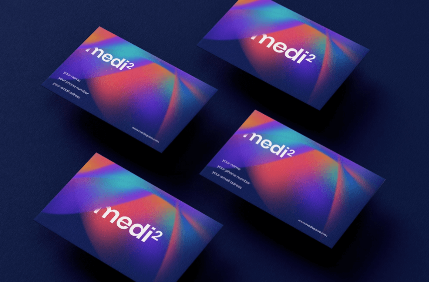 Medisquare Business card Color Gradient Shapes Design