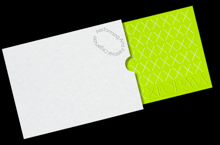 Neon Green XFORMA Minimalistic Business Card