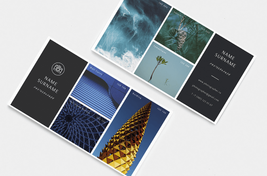 Photographer business Card Moodboard Style