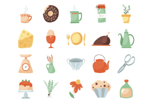  Kitchen and Food Icon Set