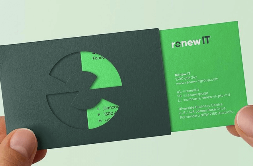organic design creative Logo cutout Business Card Sleeve