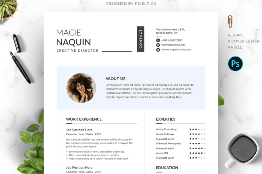 Creative Director Free Resume by Pixel Pick