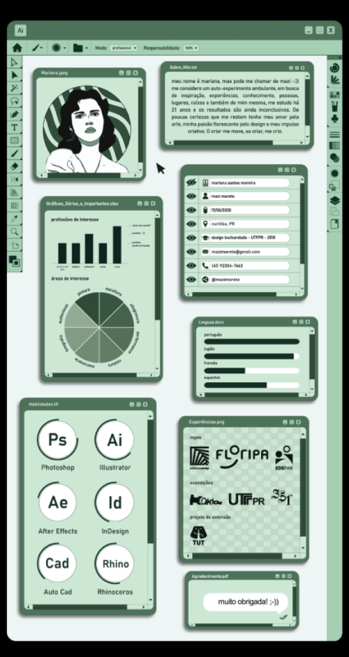 Infographic Resume Adobe Illustrator Interface Style with Illustrations by Mazi Moreto