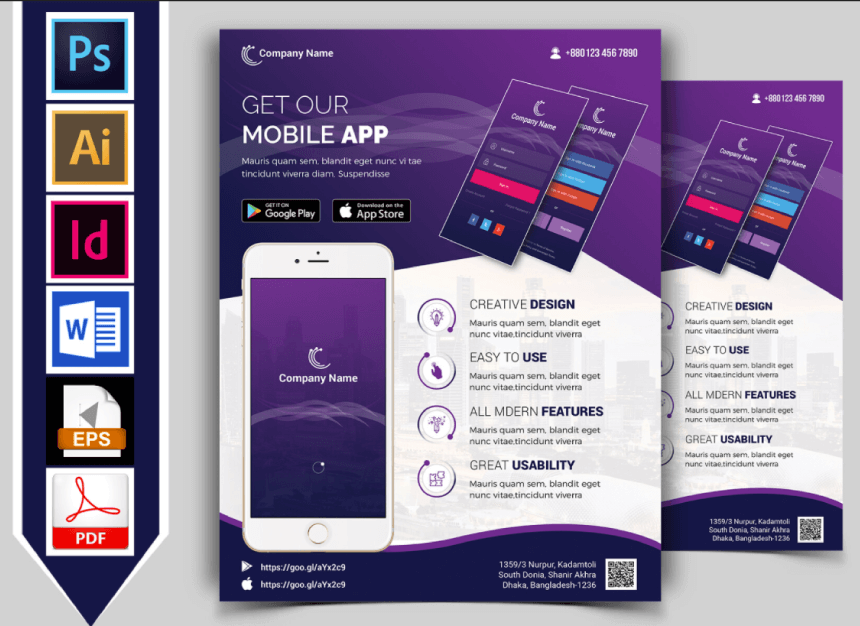 Mobile App Promotional Flyer Design