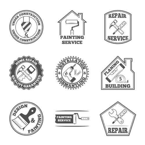 Construction Company Free Logo Design Vector Set