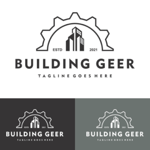 Building Gear Construction Company Logo