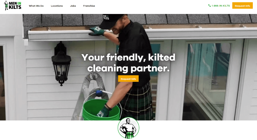 Cleaning Services Small Business Interior and Exterior Cleaning Pressure Washing Website Design Example