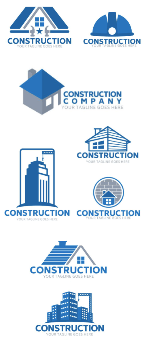 Duocolor Construction Company Premium Logo Design Set 