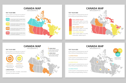 Flat canada map infographic Free Vector