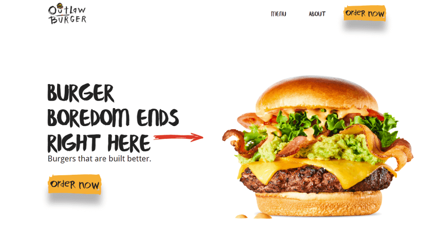 Food and Restaurants Business Website Design Example Burger Bistro and BBQ