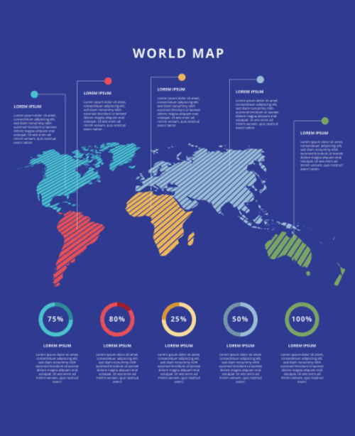 Free World Map Infographic Free Vector