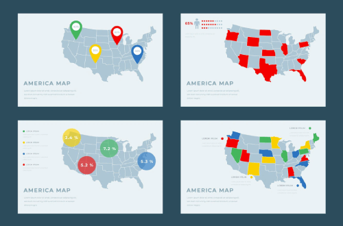Hand-drawn america map infographic Free Vector