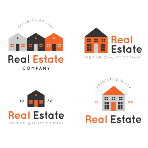 Real Estate Company Free Vector Logo Set