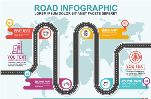 Roadmap Infographic Free Vector