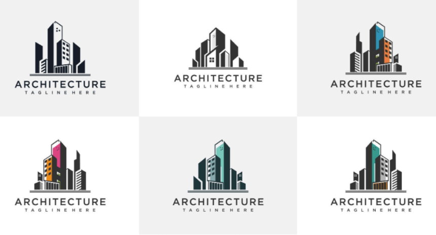 Architecture Company Free Vector Logo Set