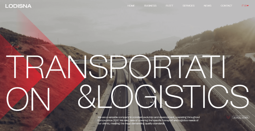 Transport and Logistics Business Website Design