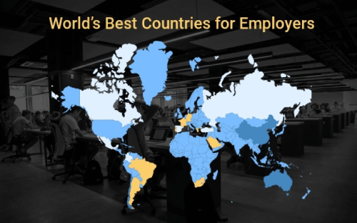 World Map Infographic Worlds Best Cpuntries for Employers