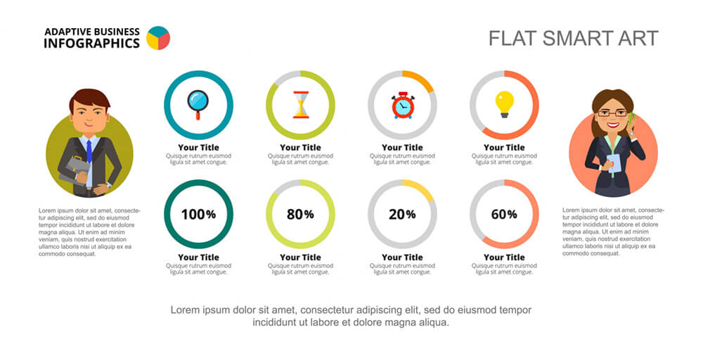 Modern comparison infographic design 4 options percentage circles