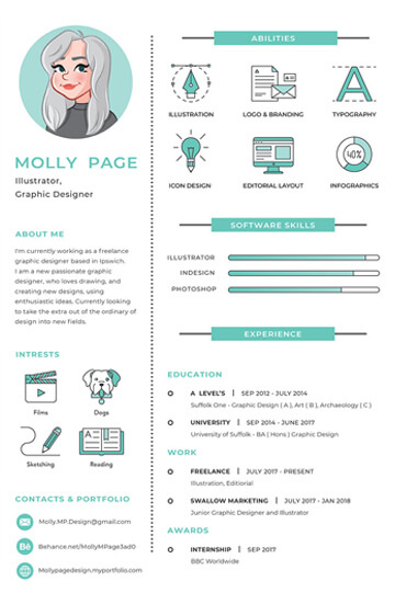 Illustrator CV infographic