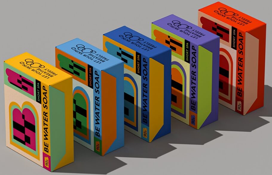 Be Water Soap Pop Art Colors Packaging Design