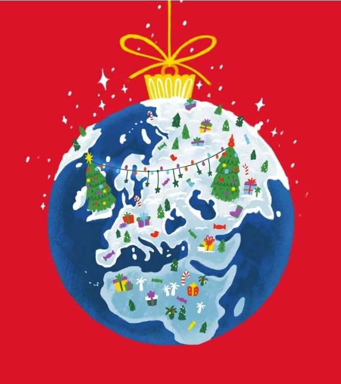 Christmas Ornament Globe Illustration by Alexandra Erkaeva