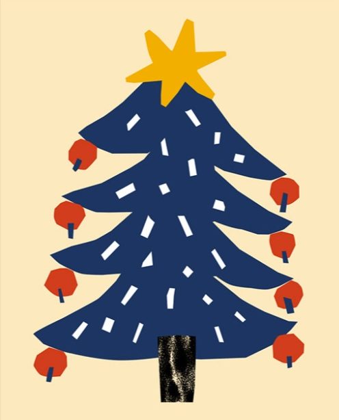 Christmas Tree with Ornaments Illustration by Joana Dionisio
