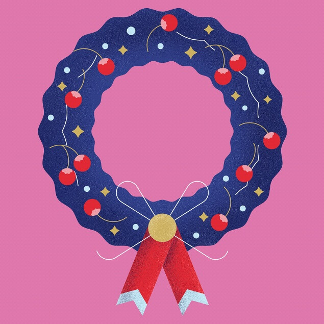 Christmas Wreath Design Illustration by Óscar Santibáñez