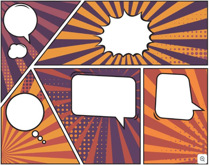 Comic Strip Template With Text Bubbles Free Vector