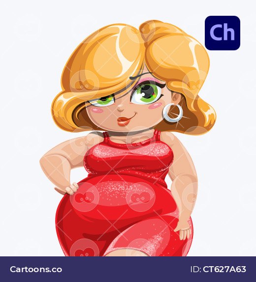 Curvy woman Adobe Character Animator puppet template