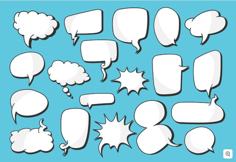 Editable Vector Image of Comic Speech Bubbles