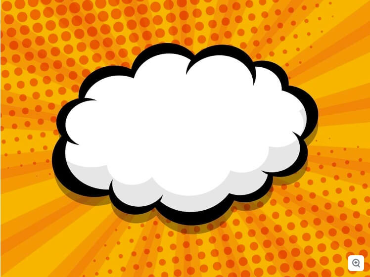 Empty Cloud Thought Bubble on Pop Art Background Free Vector