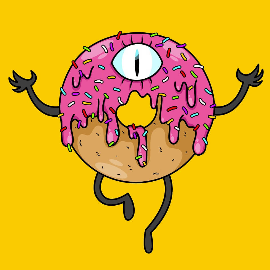 Food Pop Art Donut Illustration by Astrid Abreu